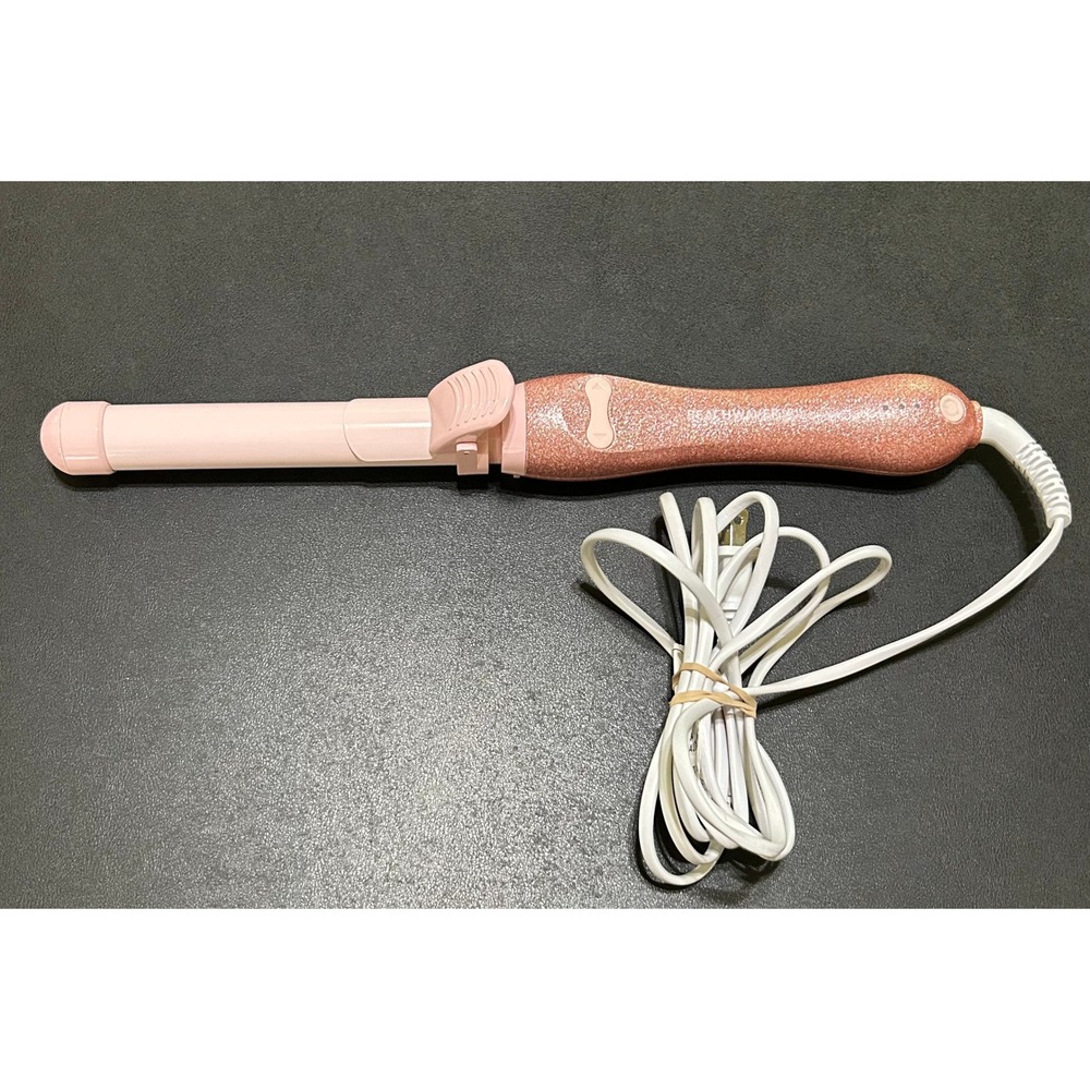 Beachwaver B1 Rotating Curling Iron Pink Glitter 1" Ceramic Barrel Limited Ed